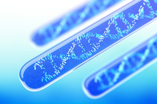 DNA Molecule Inside a Test Tube. Conceptual Image